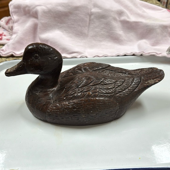 Vintage USA Hand Crafted Red Mill Mallard Duck Wood Resin Sculpture - Picture 1 of 13